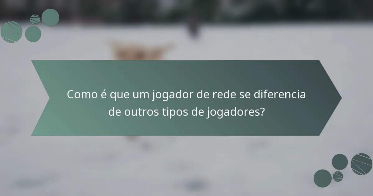 Como é que um jogador de rede se diferencia de outros tipos de jogadores?